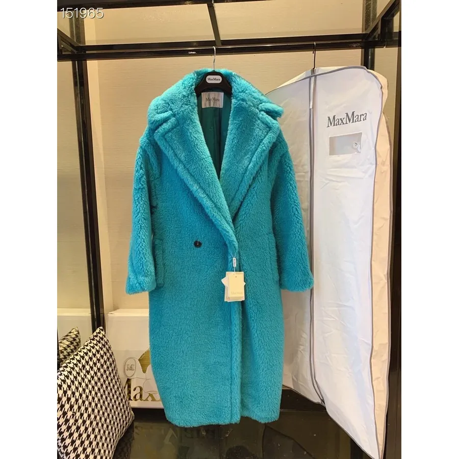 Max Mara Nallebjörn Ullkappa Höst/vinter 2020 Kollektion, Turkos