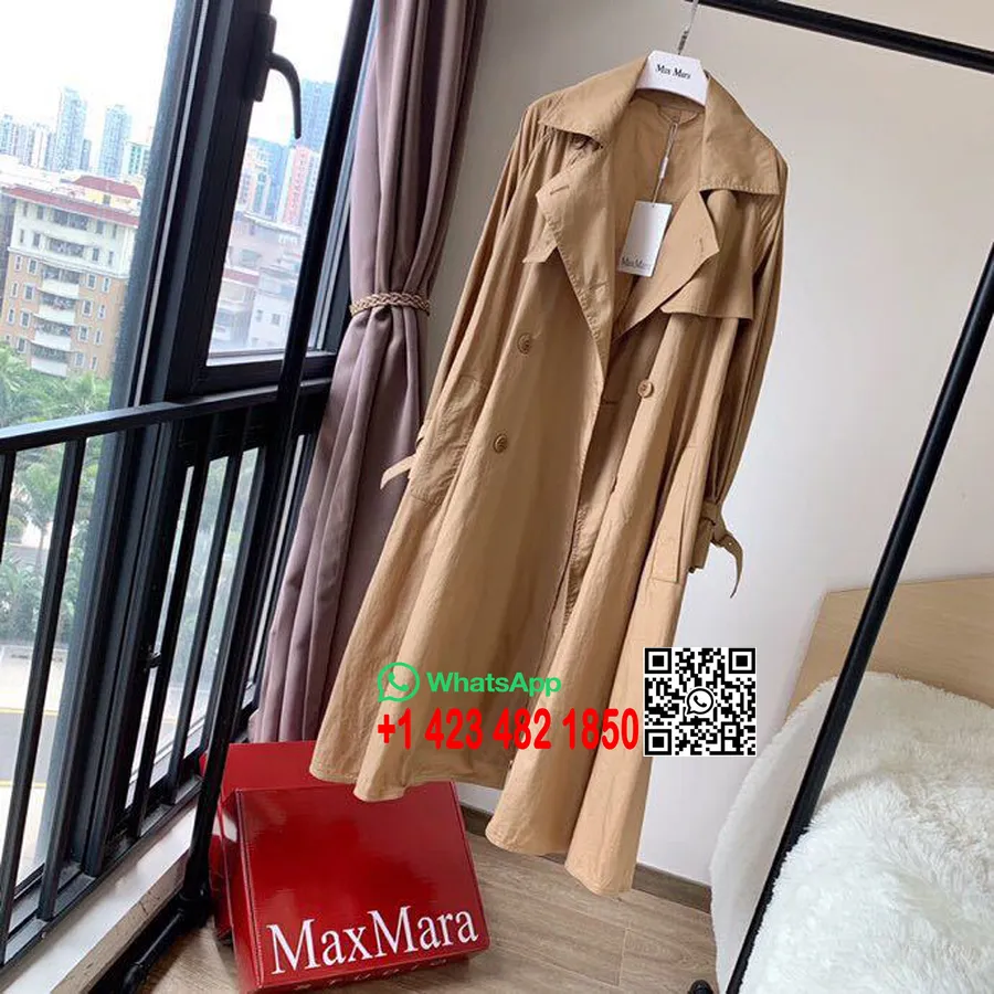 Max Mara Albano Bomuld Poplin Trenchcoat Forår/sommer 2019 Kollektion, Beige