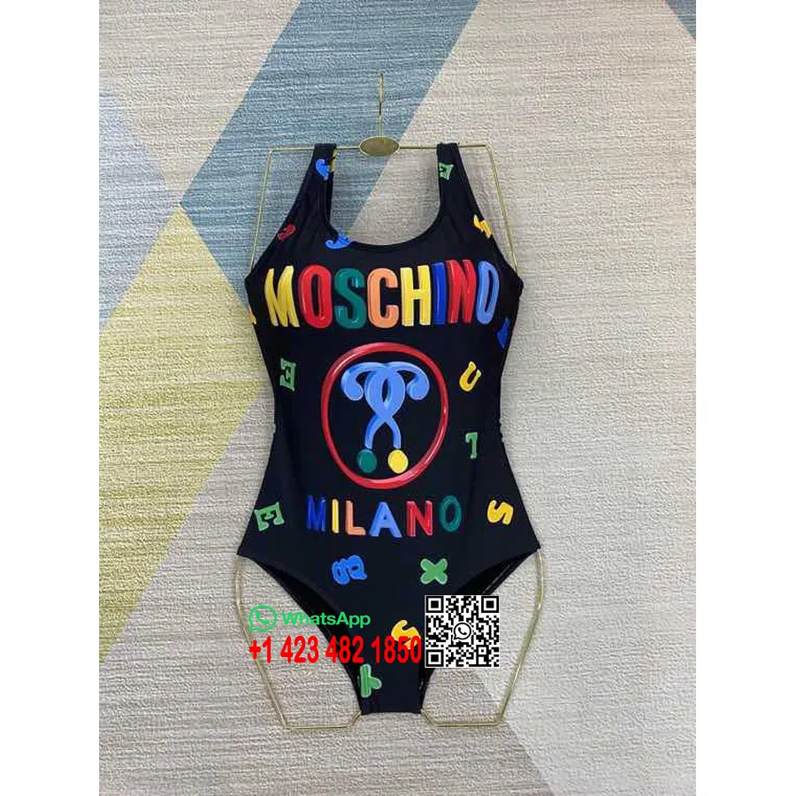 Moschino Jednodielne Bikinové Plavky Kolekcia Jar/leto 2020, čierne