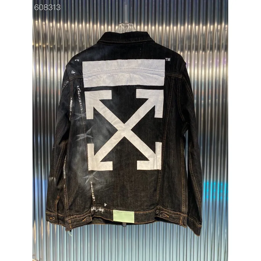 Off-white-oversized-jeansjacke Frühjahr/sommer-kollektion 2022, Schwarz