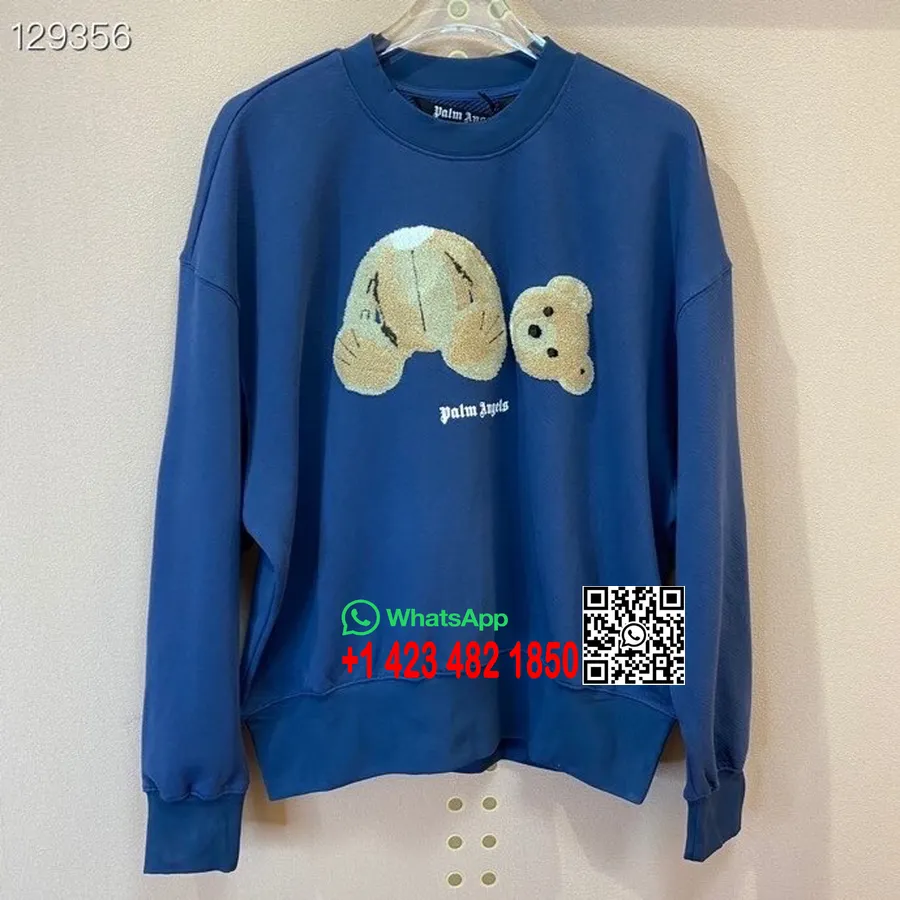 Palm Angels Bear Graphic Pullover Herbst/Winter 2020 Kollektion, Blau