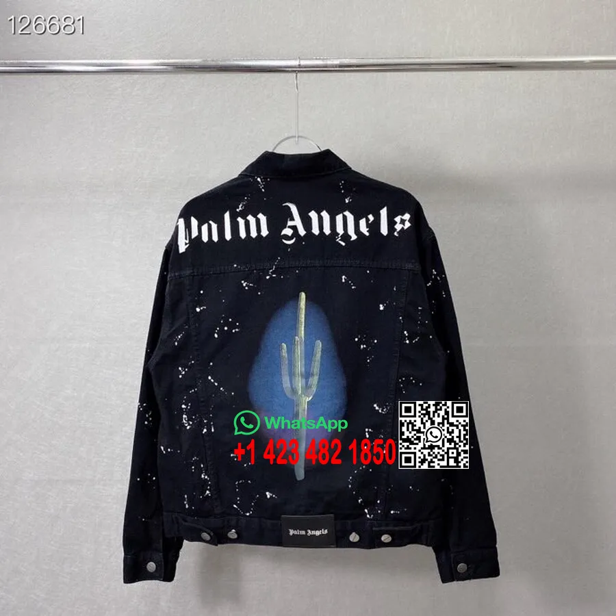 Palm Angels Oversized Denim Jeans Jakke Efterår/vinter 2020 Kollektion, Sort