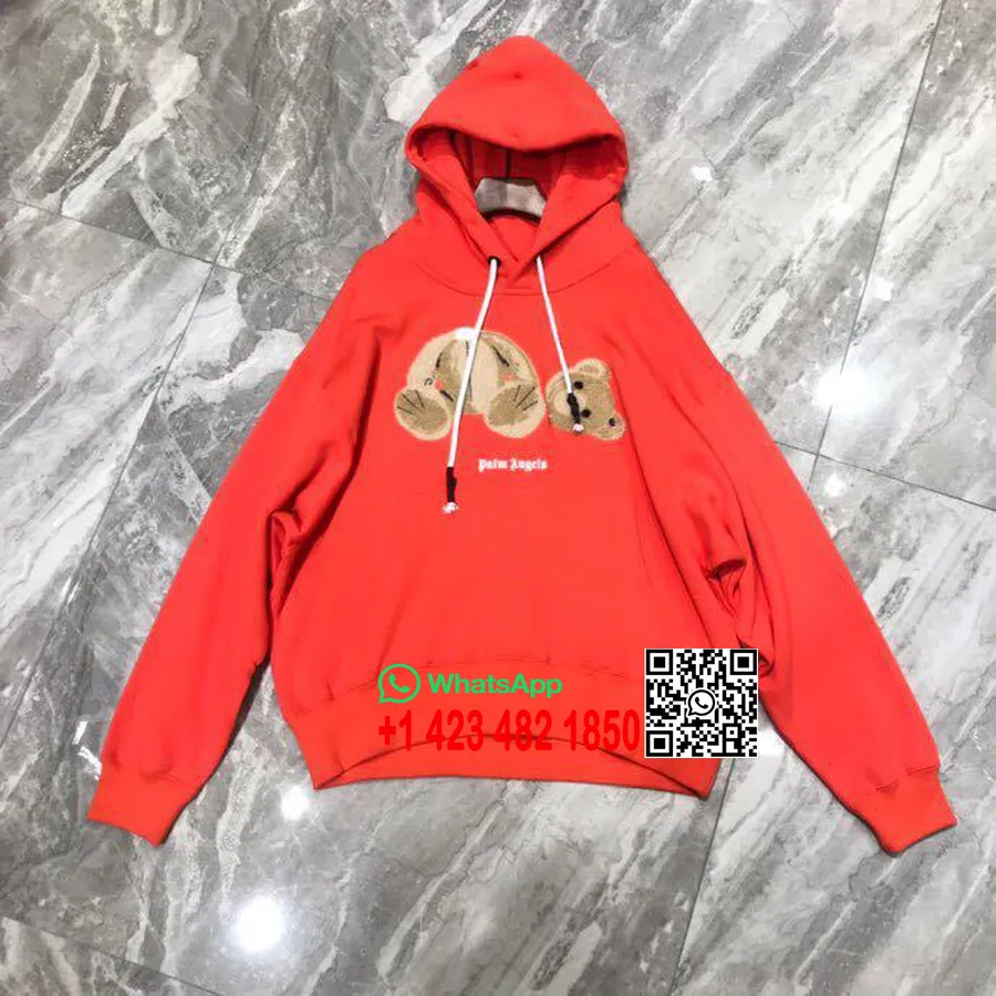 Palm Angels Teddybär-Kapuzenpullover, Frühjahr/Sommer-Kollektion 2019, Rot