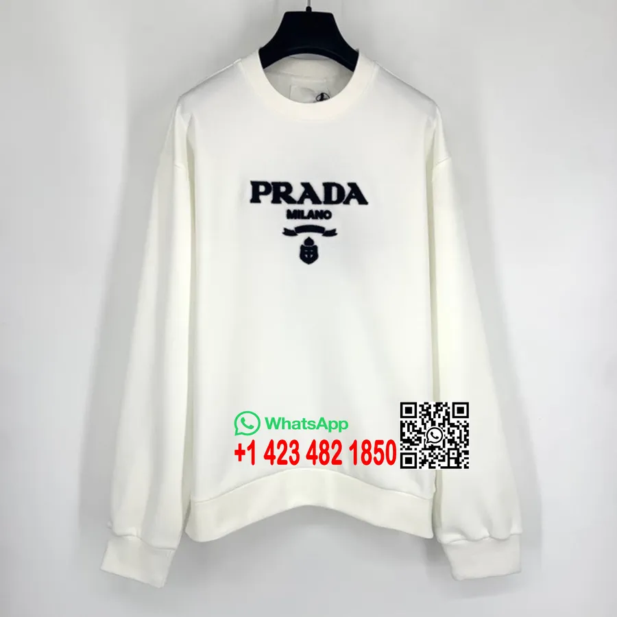 Jersey Oversize De Manga Larga De Prada Colección Otoño/invierno 2021, Blanco