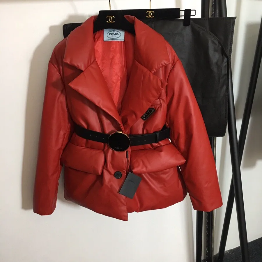 Prada Chaqueta De Plumón Abrigo De Piel De Oveja Colección Otoño/invierno 2020, Rojo