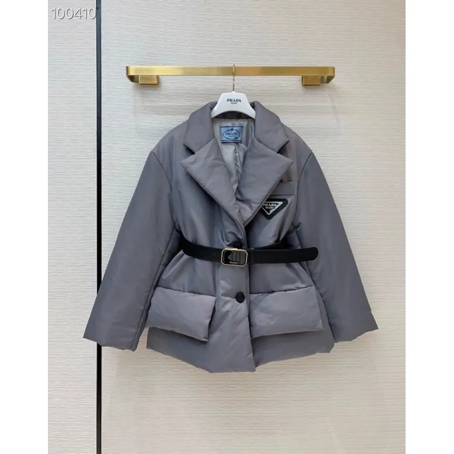 Abrigo De Tejido Técnico Prada Colección Otoño/invierno 2020, Gris