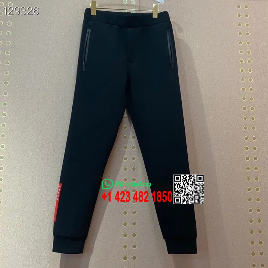 Prada Erkek Jogger Pantolon Sgn919 Sonbahar/kış 2020 Koleksiyonu, Siyah