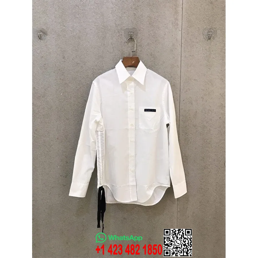 Prada Camisa De Manga Larga Con Botones Para Mujer Colección Otoño/invierno 2020, Blanco