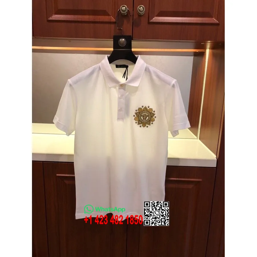 Versace Medusa Logo Polo Shirt Forår/sommer 2020 Kollektion, Hvid