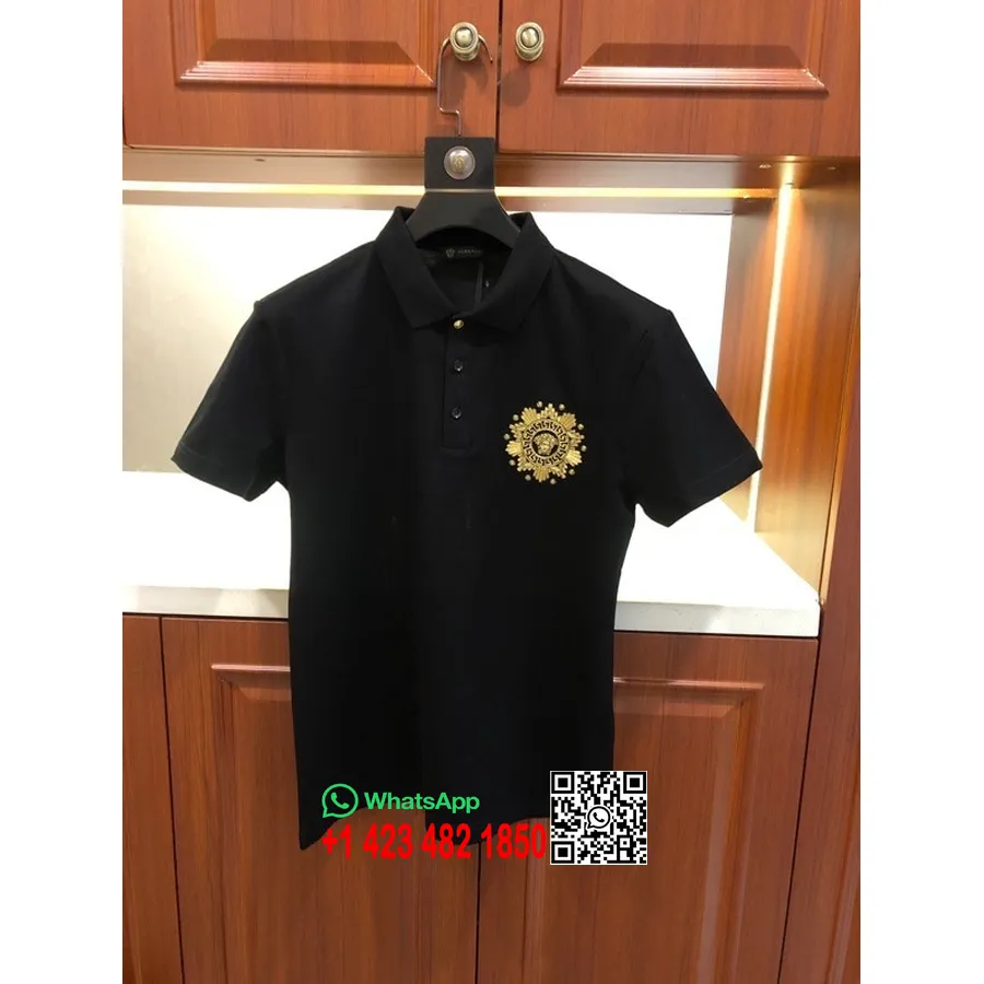 Versace Polo Con Logo De Medusa Colección Primavera/verano 2020, Negro