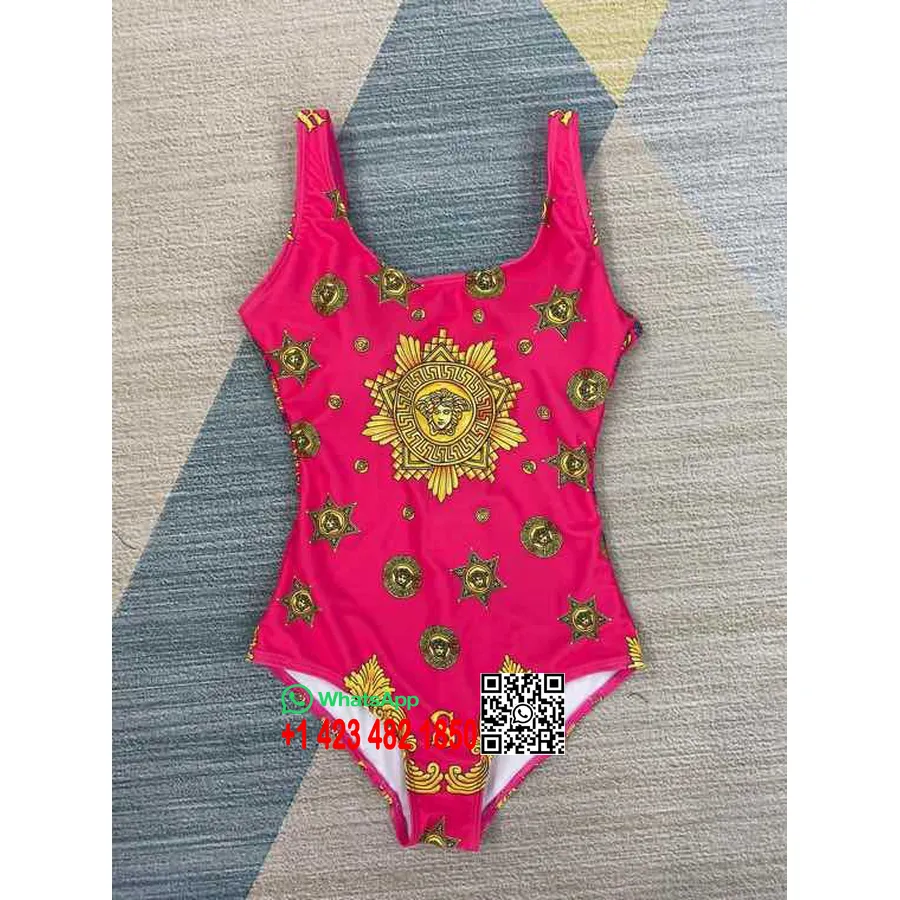 Costum De Baie Bikini Versace O Bucată, Colecția Primăvară/vară 2020, Roz Aprins