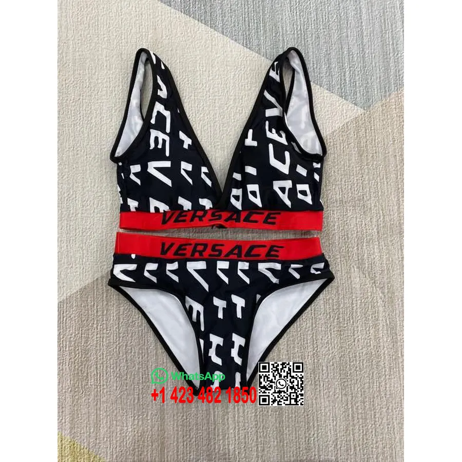 Koleksi Baju Renang Bikini Dua Potong Versace Musim Semi/musim Panas 2020, Hitam/putih