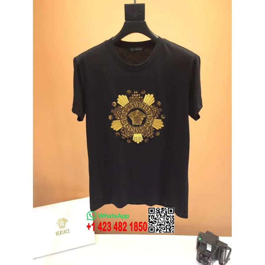 Camiseta Versace Star Oversize De Algodón Colección Primavera/verano 2020, Negro