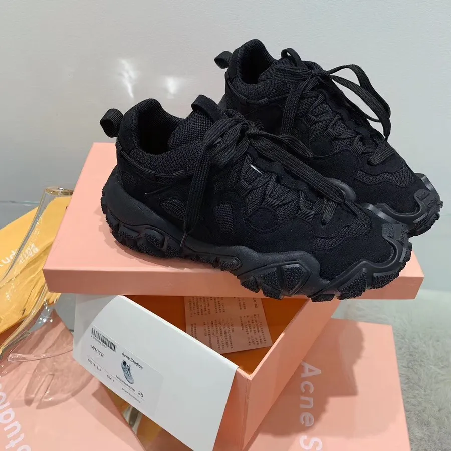 Acne Studios Boldzter Tabler Sneakers Calfskin Leather Fall/Winter 2019 Collection, Black