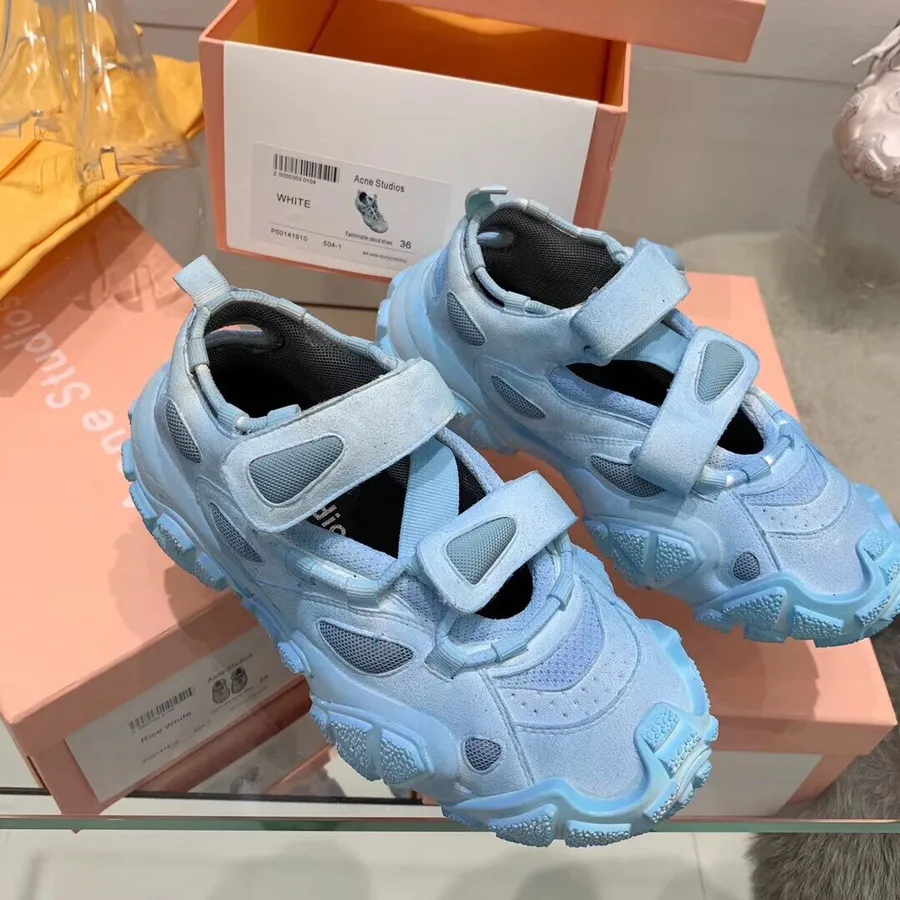 Acne Studios Boldzter Tabler Sneakers Calfskin Leather Fall/Winter 2019 Collection, Light Blue