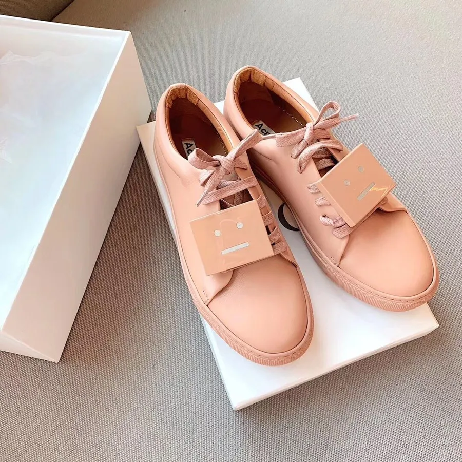 Acne Studios Adriana Turnup Sneakers Calfskin Leather Spring/Summer 2019 Collection, Dusty Pink