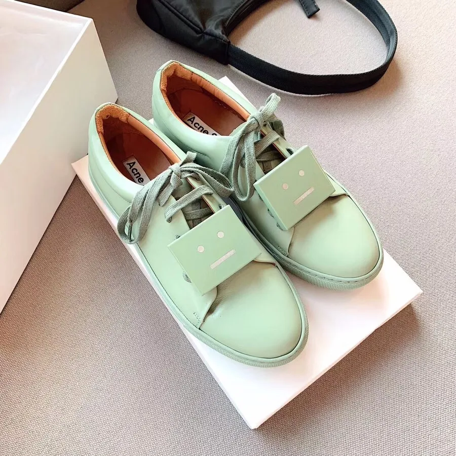 Acne Studios Adriana Turnup Sneakers Kalveskind Forår/sommer 2019 Kollektion, Mintgrøn