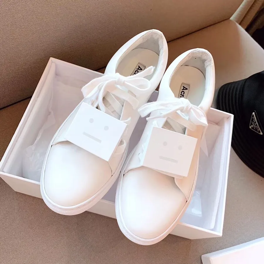 Acne Studios Adriana Turnup Sneakers Kalveskind Forår/sommer 2019 Kollektion, Hvid