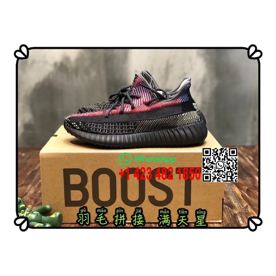 Ανδρικά αθλητικά παπούτσια Yeezy Boost 350 V2 Basf, μαύρο/κόκκινο