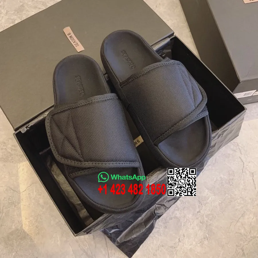 Yeezy Chaussons Rembourrés En Nylon Velcro Collection Printemps/été 2020, Noir