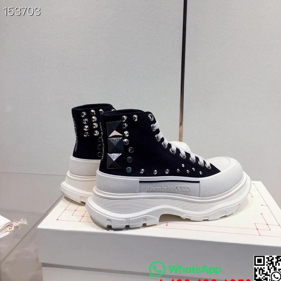 Alexander Mcqueen Tênis Tread Slick Hi-top Cravejado Coleção Outono/inverno 2020, Preto/branco