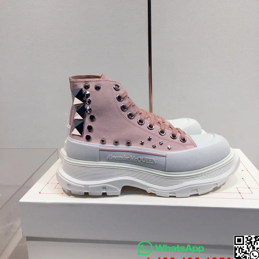 Alexander Mcqueen Tênis Tread Slick Hi-top Cravejado Coleção Outono / Inverno 2020, Rosa