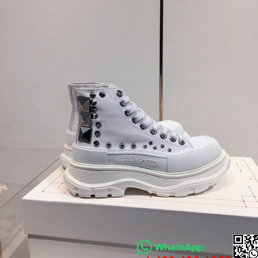 Alexander Mcqueen Tênis Tread Slick Hi-top Cravejado Coleção Outono/inverno 2020, Branco