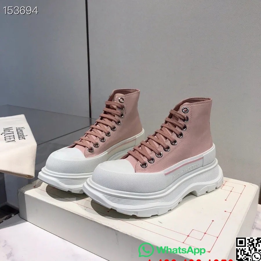 Alexander Mcqueen Tênis Tread Slick Hi-top Coleção Outono/inverno 2020, Rosa/branco