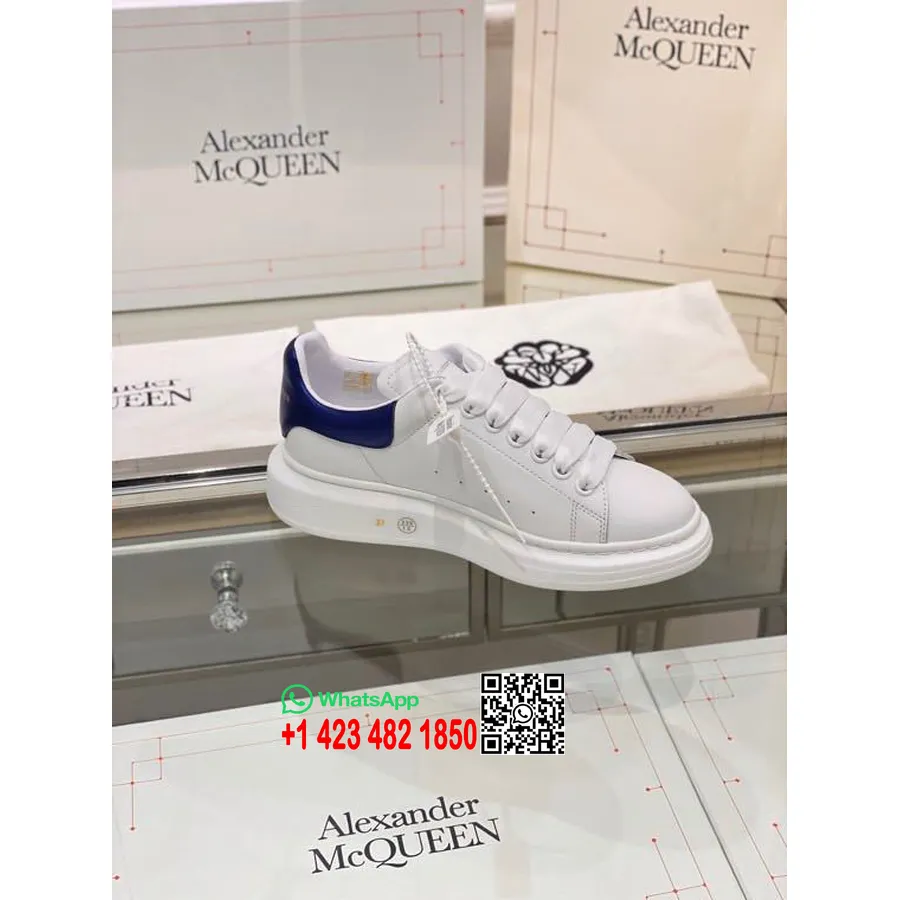 Alexander Mcqueen Oversized Plattform Med Snörning Creeper Sneakers Vår/sommar 2020 Kollektion, Mörkblå