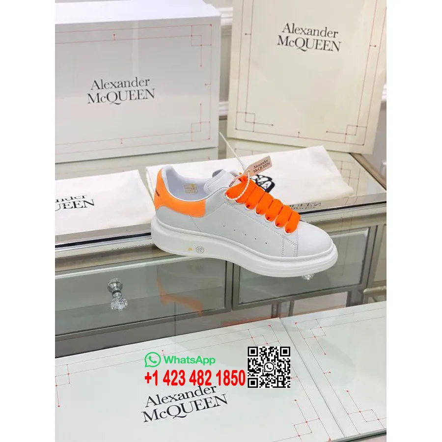 Alexander Mcqueen Oversized πλατφόρμα με κορδόνια Creeper Sneakers συλλογή άνοιξη/καλοκαίρι 2020, πορτοκαλί γκλίτερ