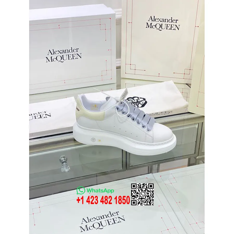 Alexander Mcqueen Oversized πλατφόρμα με κορδόνια Creeper Sneakers συλλογή άνοιξη/καλοκαίρι 2020, γκλίτερ υπόλευκο