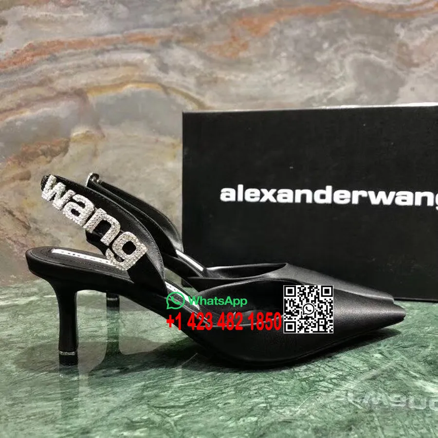 Pantofi Cu Logo împodobit Grace Alexander Wang 70 Mm Colecția Primăvară/vară 2020, Negru