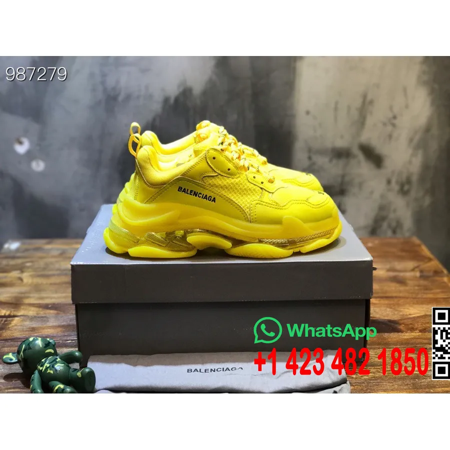 Balenciaga Triple S Prozirni Potplat Unisex Tenisice Kolekcija Jesen/zima 2022., žute