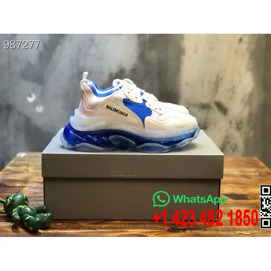 Balenciaga Triple S Clear Sole Unisex Tenisice Kolekcija Jesen/zima 2022., Bijelo/plave