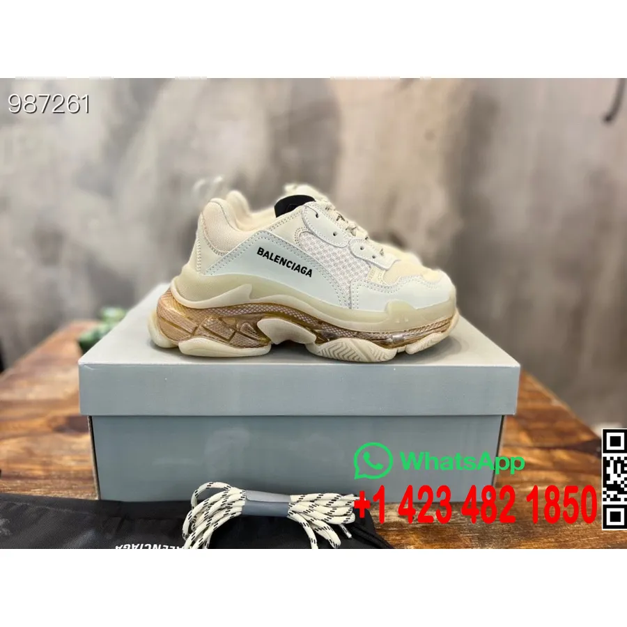 Unisex Tenisky Balenciaga Triple S Clear Sole Kolekcia Jeseň/zima 2022, Béžové