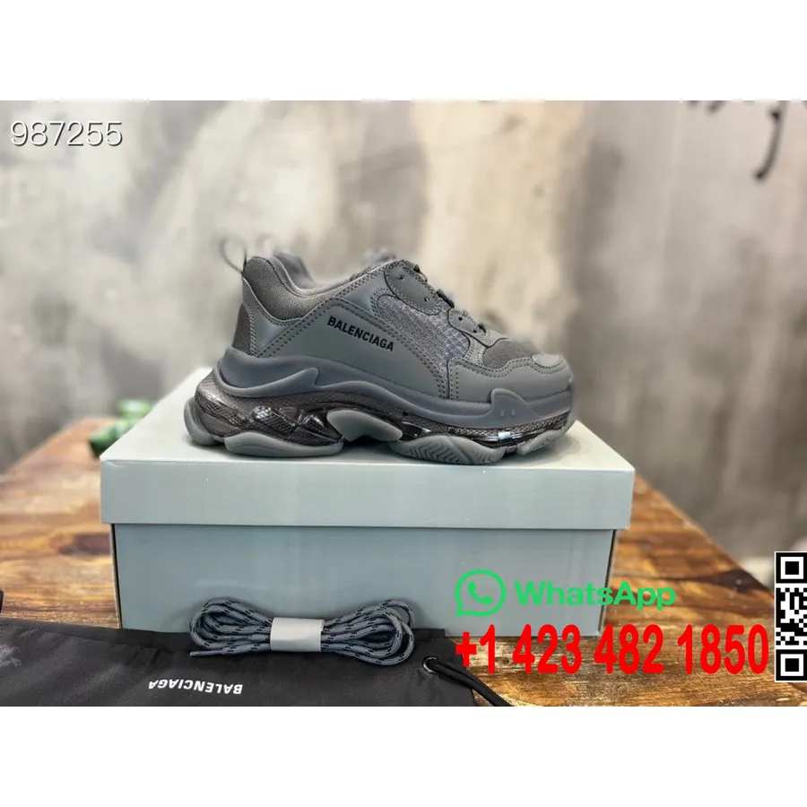 Unisex Tenisky Balenciaga Triple S Clear Sole Kolekcia Jeseň/zima 2022, čierne