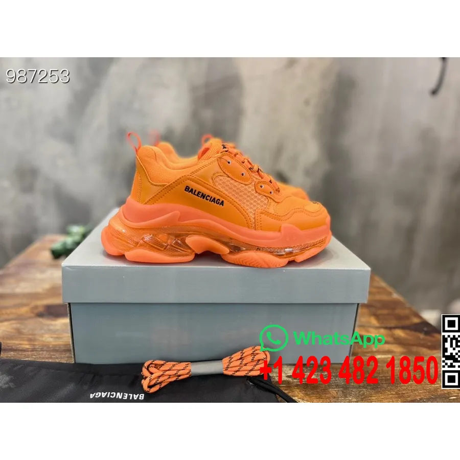 Unisex Tenisky Balenciaga Triple S Clear Sole Kolekcia Jeseň/zima 2022, Oranžové