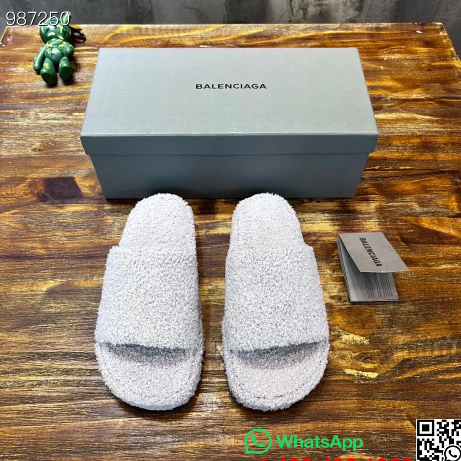 Balenciaga Furry Slides Unisex-schuhe Herbst/winter-kollektion 2022, Grau