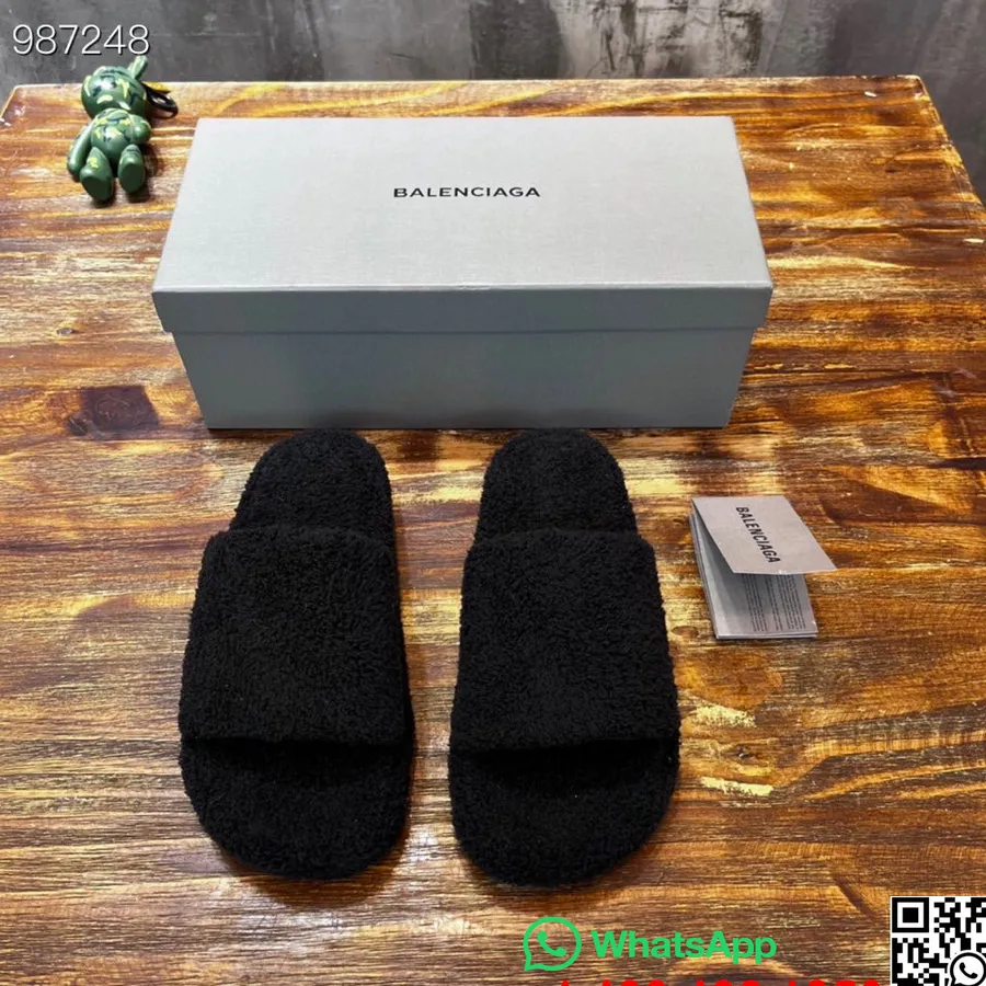 Balenciaga Furry Slides Unisex-schuhe Herbst/winter-kollektion 2022, Schwarz