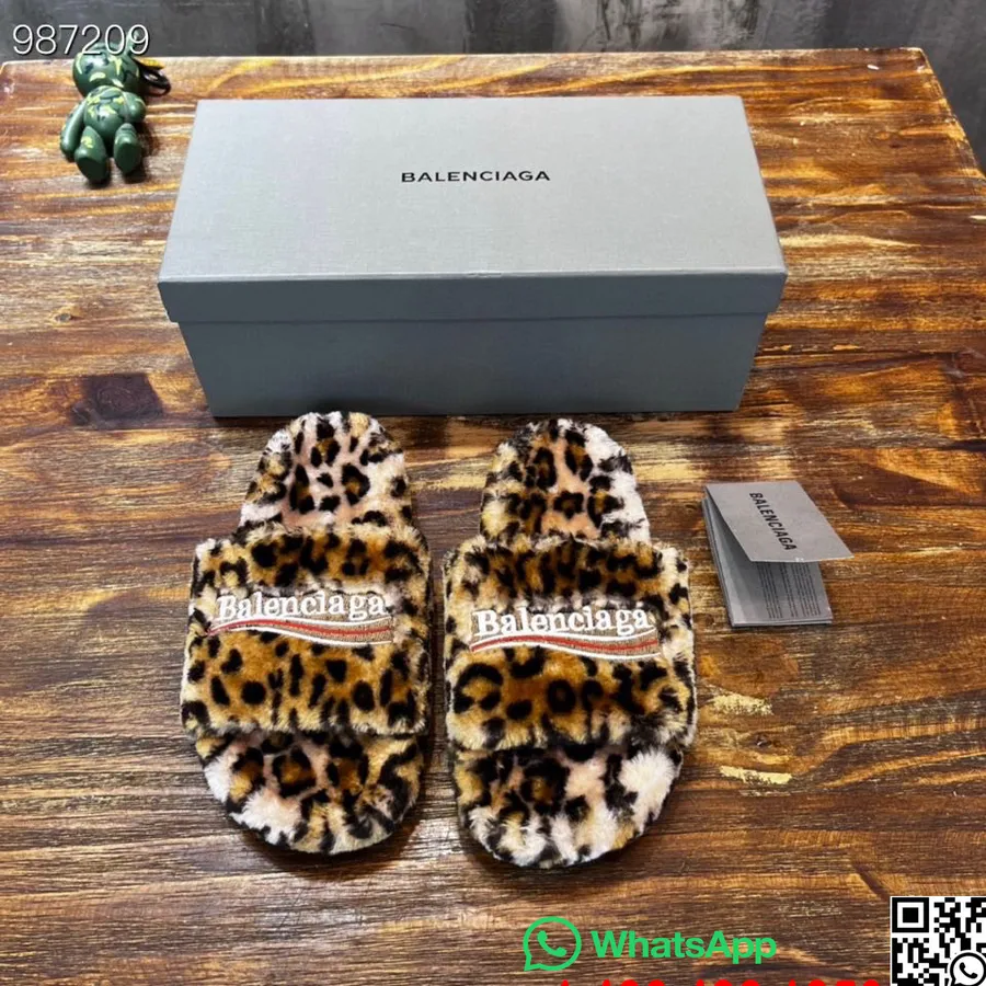 Balenciaga Kampaň Chlpaté šmykľavky Unisex Topánky Kolekcia Jeseň/zima 2022, Leopard