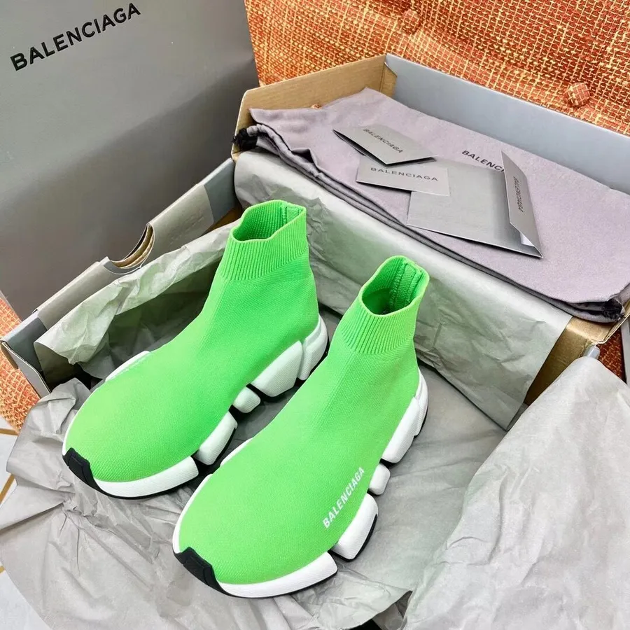 Balenciaga Speed 2.0 плетени маратонки колекция пролет/лято 2021, лайм зелено