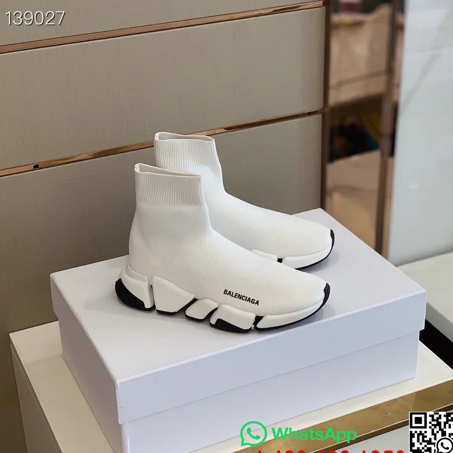 Balenciaga Speed 2.0 Pletené Ponožkové Tenisky Kolekcia Jeseň/zima 2020, Biele