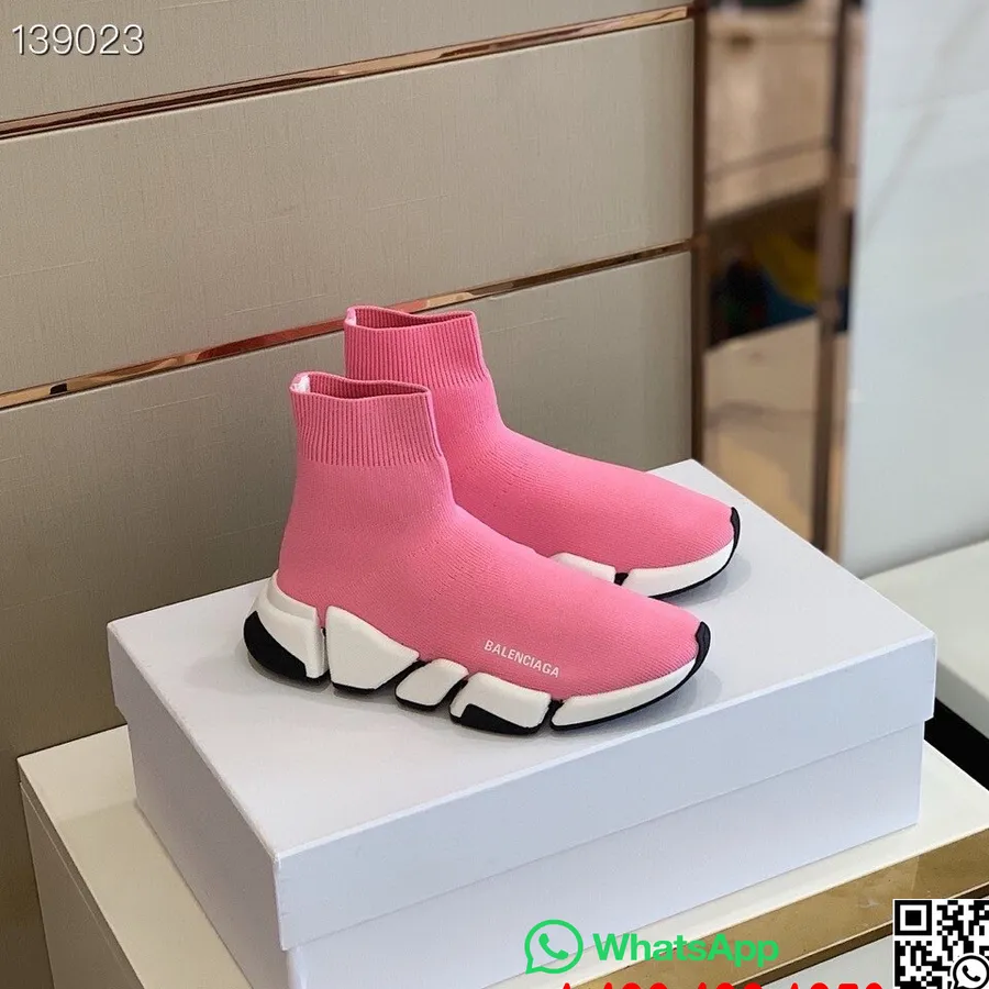 Balenciaga Speed 2.0 Striksneakers Efterår/vinter 2020 Kollektion, Pink/hvid