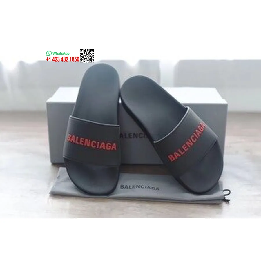 Balenciaga Pool Slides Mens/Womens Spring/Summer 2020 Collection, Black/Red