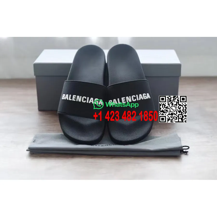 Papuci Balenciaga Pentru Piscina Barbati/femei Colectia Primavara/vara 2020 Negru/alb