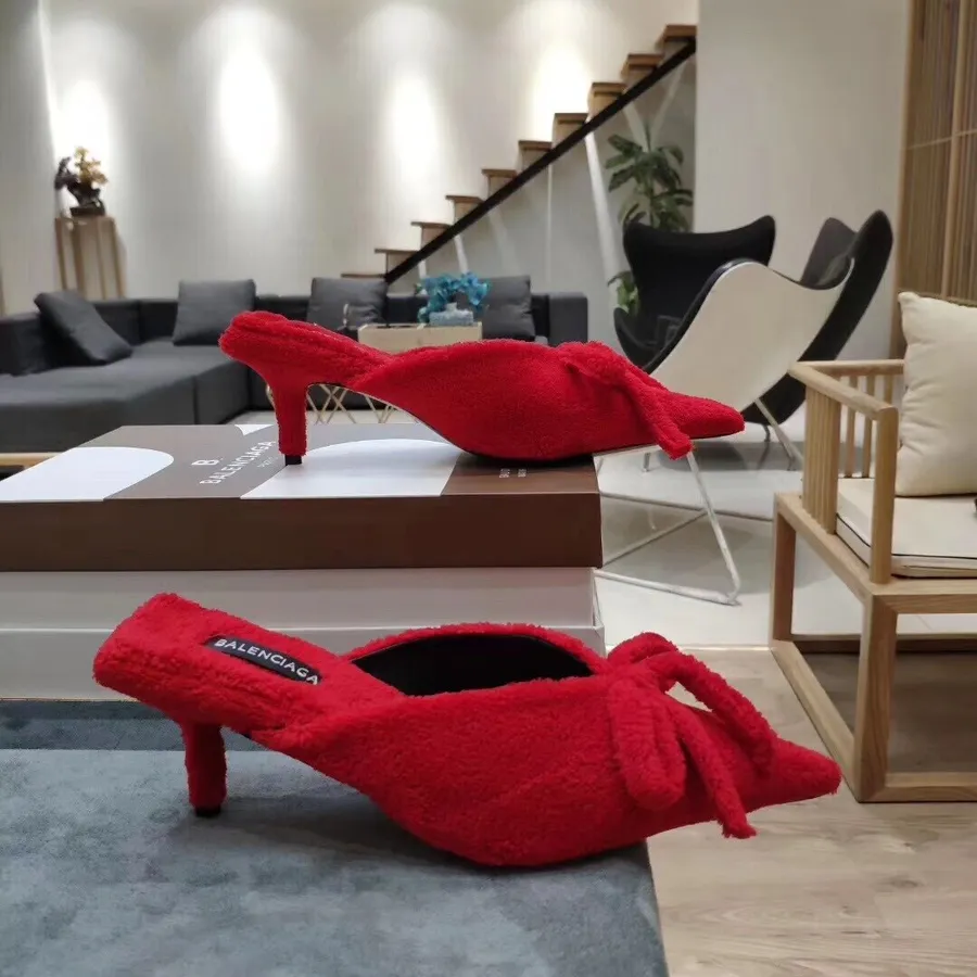 Balenciaga Mesmuiltjes Lamsvacht Kalfsleer Lente/zomer Collectie 2019 Rood