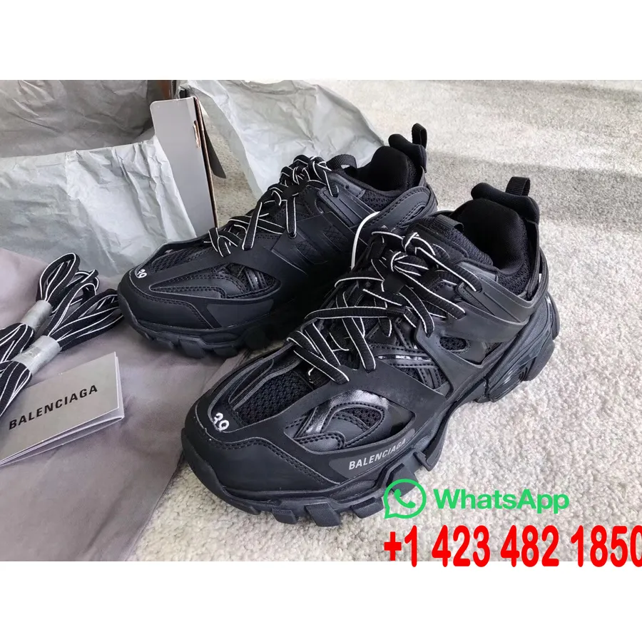 Balenciaga Track 2 Sneakers Kalbsleder Frühjahr/Sommer 2019 Kollektion, Schwarz