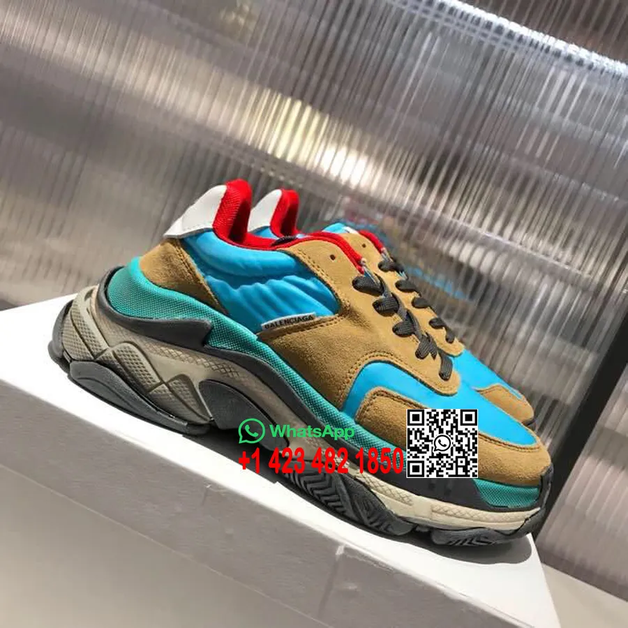 Balenciaga Triple S Trainer 2.0 Sneakers Herbst/Winter 2018 Kollektion Dunkelgrau/Blaugrün/Rot