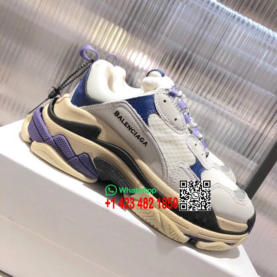 Balenciaga Triple S נעלי סניקרס סתיו/חורף 2018 לבן/אפור/כחול/סגול