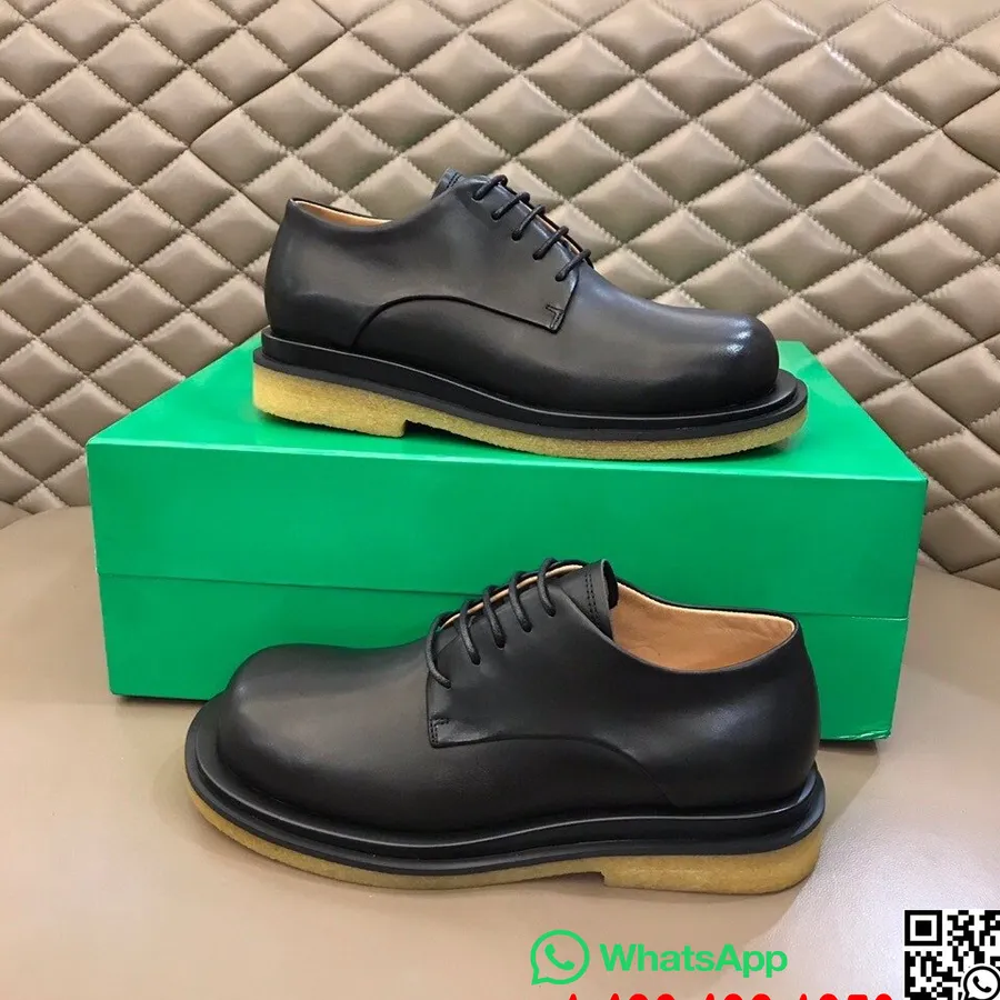 Bottega Veneta Vīriešu Riepas Lace Up Derby Apavi Rudens/ziemas 2020 Kolekcija, Melna